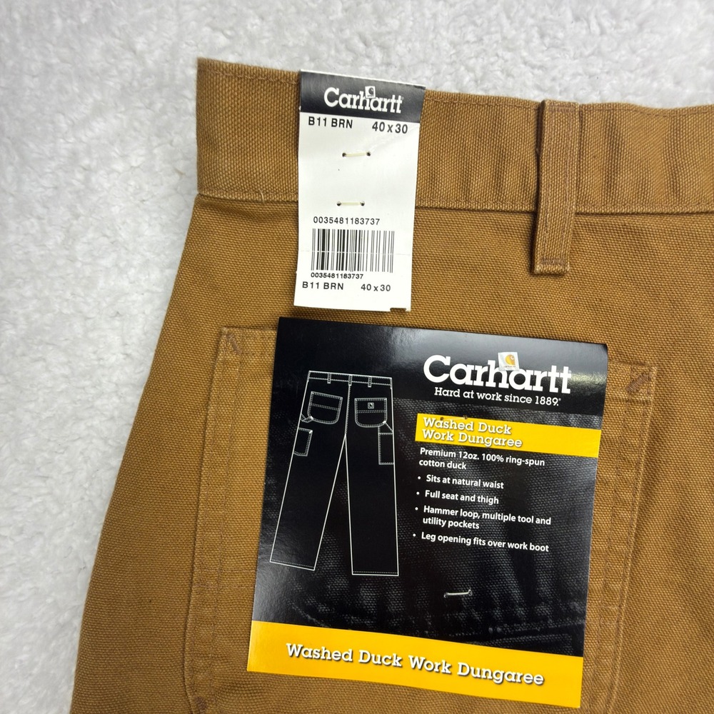 Carhartt Washed Duck Work Pants Mens 40x30 B11 BRN Brown NWT NOS